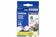 Brother PT-9500PC Laminated Black on White Tape - 6mm x 8m (Genuine)