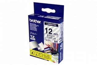 Brother TZ131 Laminated Black on Clear Tape - 12mm x 8m (Genuine)