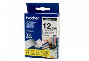 Brother PT-9500PC Laminated Black on White Tape - 12mm x 8m (Genuine)