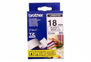 Brother TZ241 Laminated Black on White Tape - 18mm x 8m (Genuine)