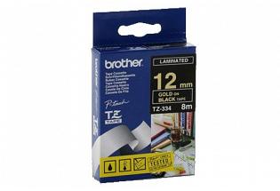 Brother PT-9500PC Laminated Gold on Black Tape - 12mm x 8m (Genuine)