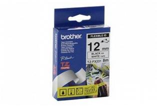 Brother PT-9500PC Flexible Black on White Tape - 12mm x 8m (Genuine)